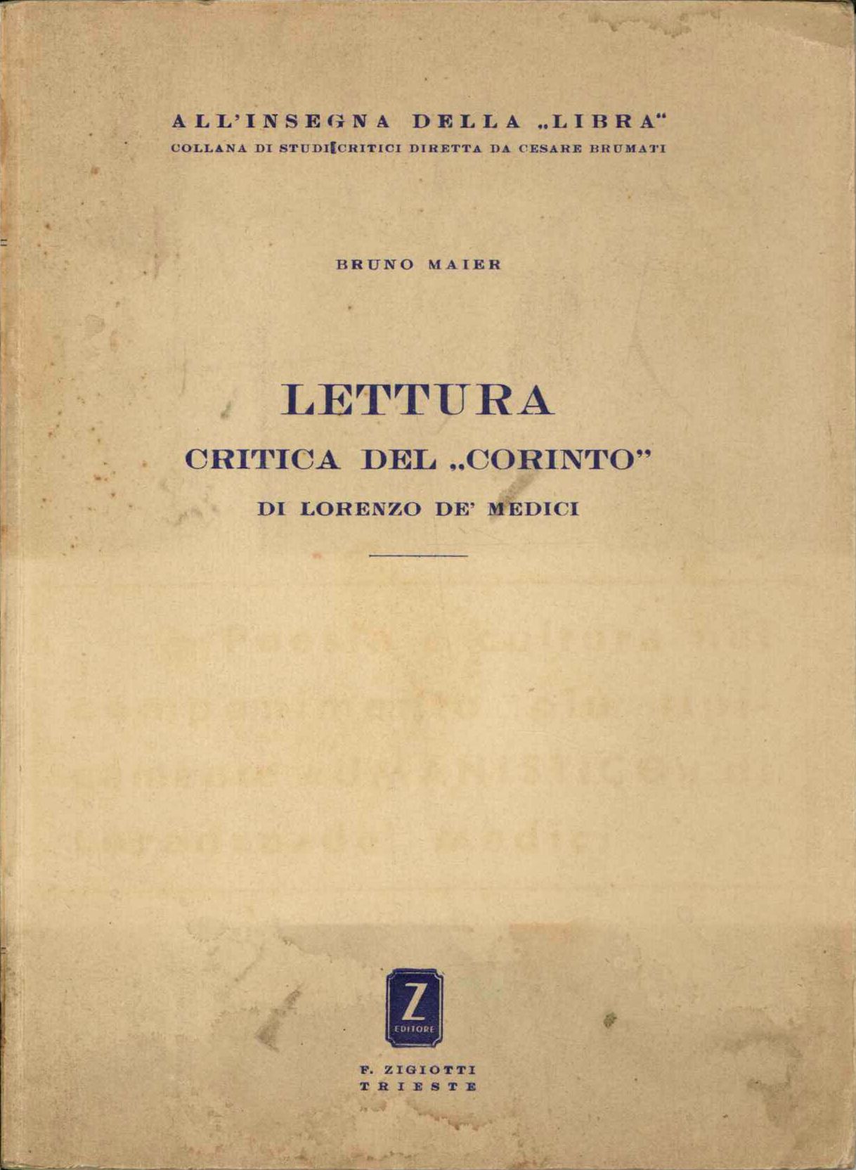 Lettura critica del ''Corinto'' di Lorenzo De Medici