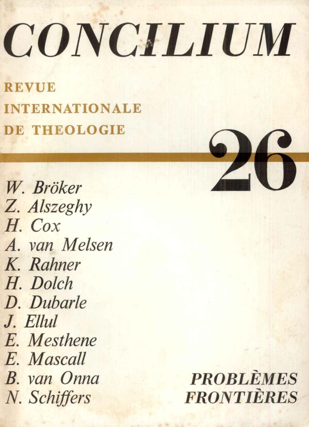 Concilium 26 revue internationale de theologie