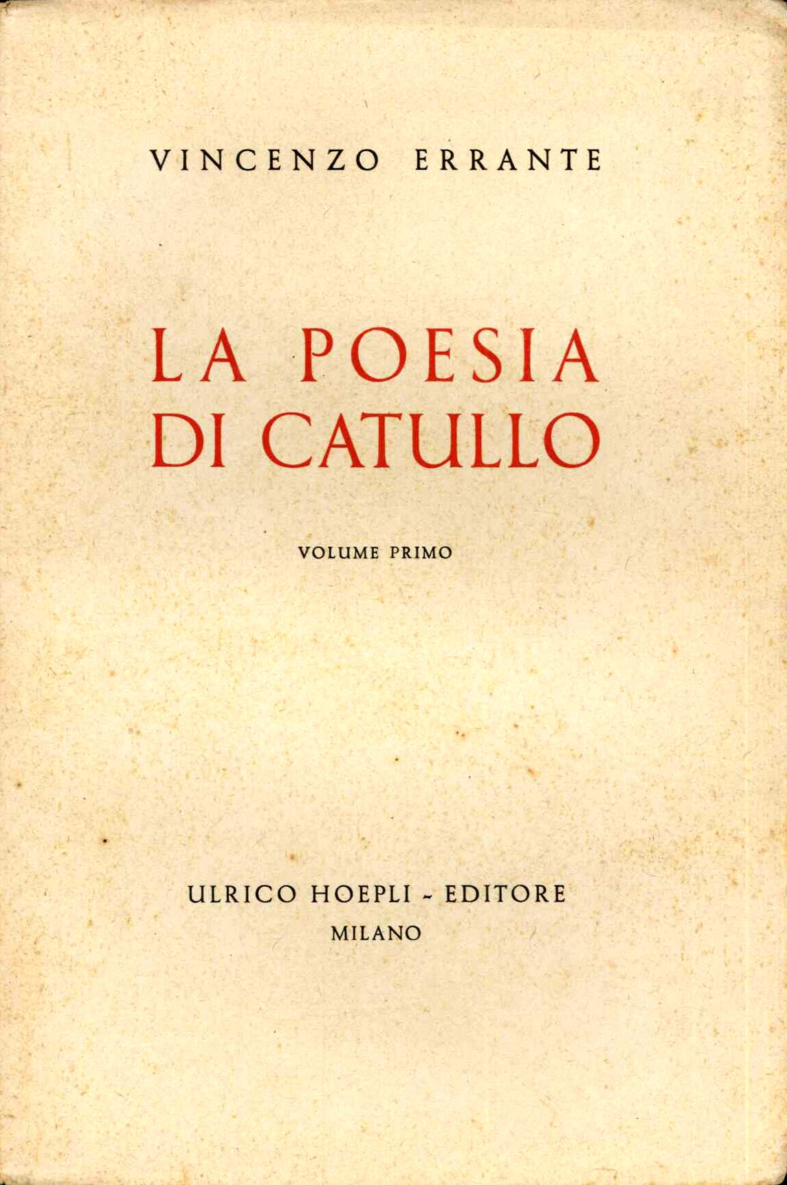 Poesia di Catullo 1° vol.