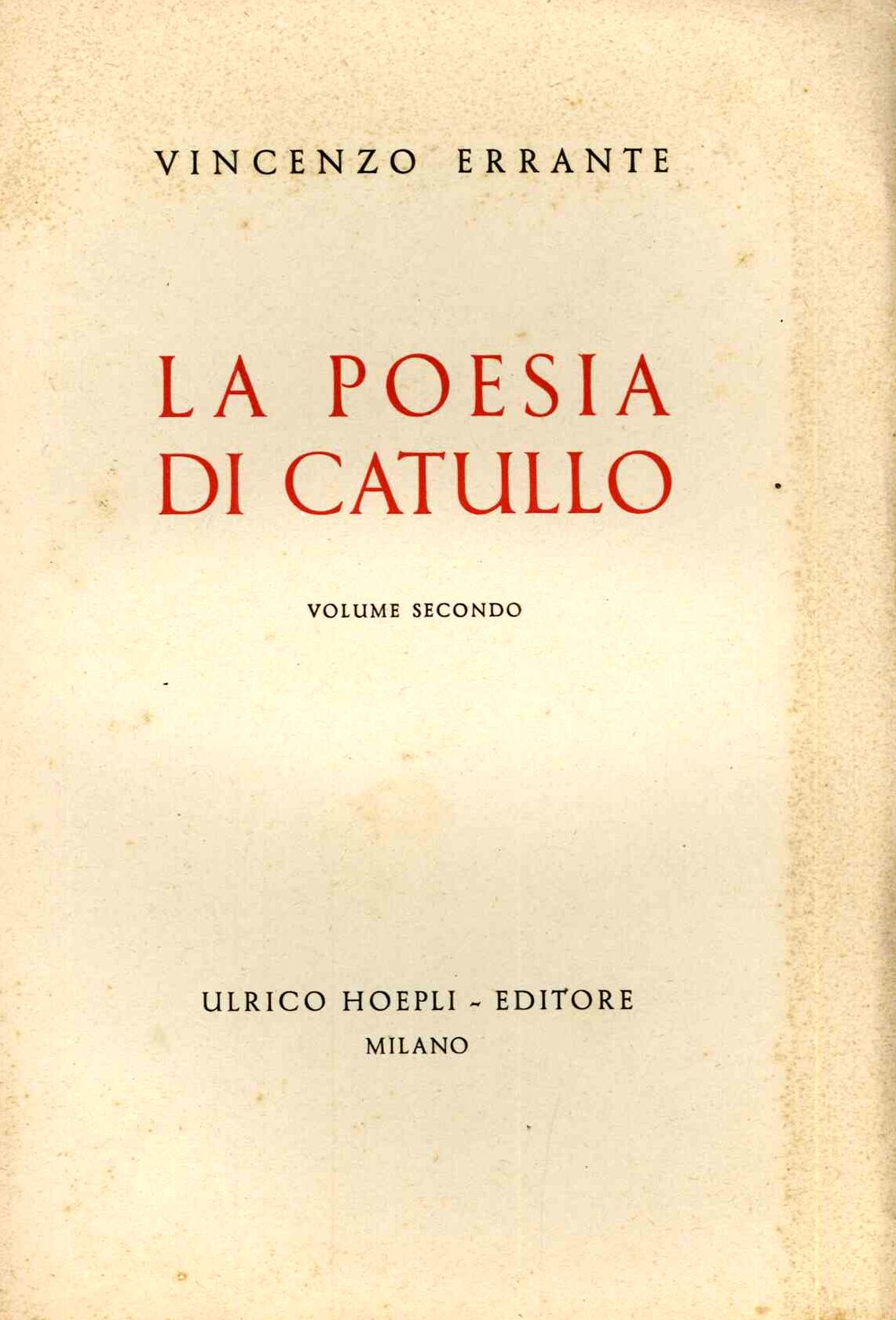 Poesia di Catullo  2° vol.
