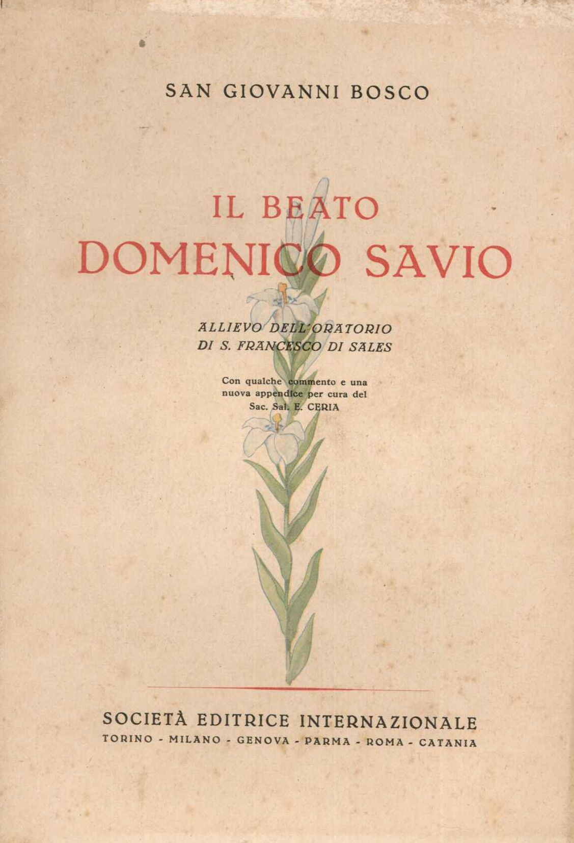 Beato Domenico Savio. Allievo dell'oratorio di S. Francesco di s