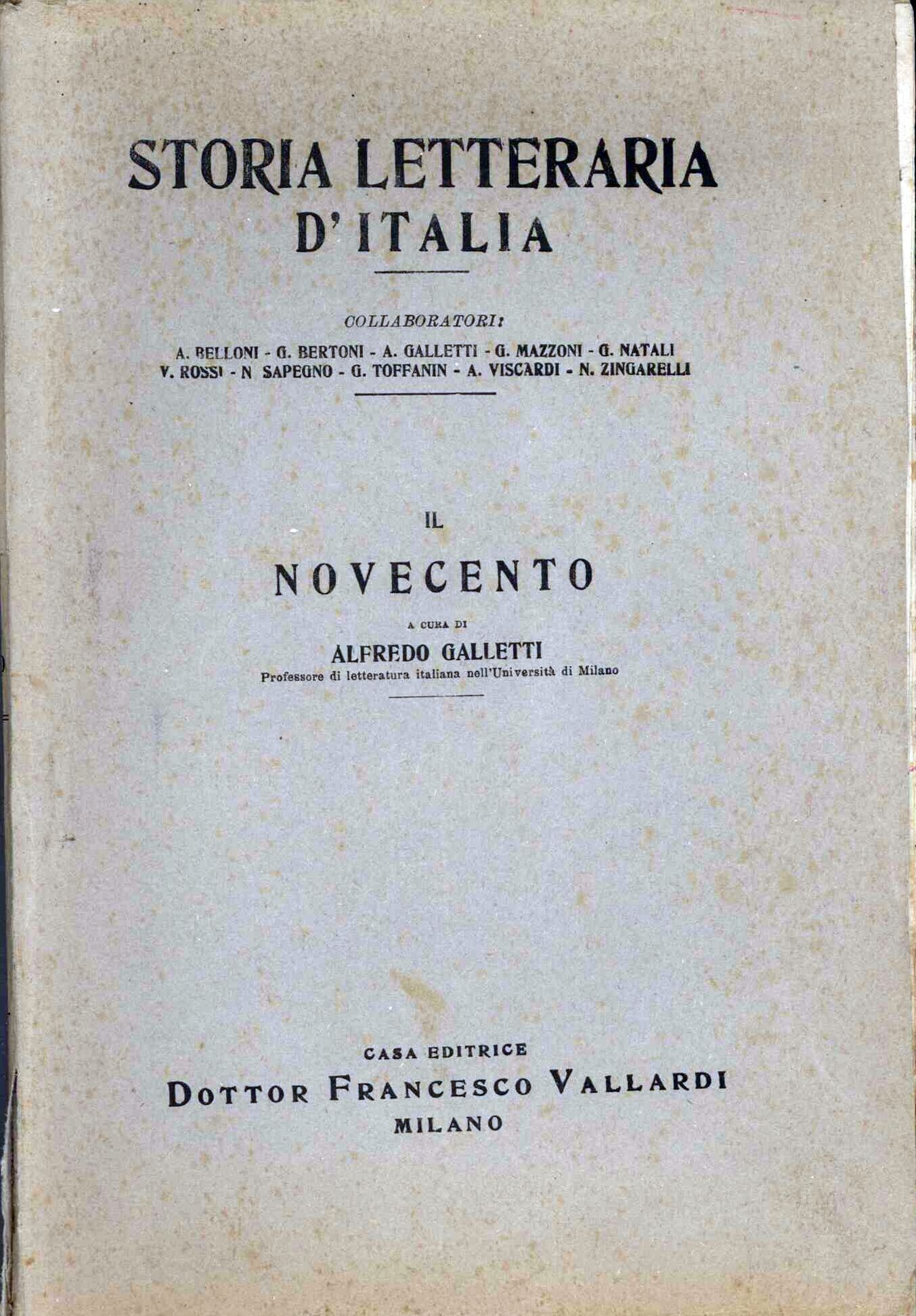 Novecento (il) Storia lett. d'Italia