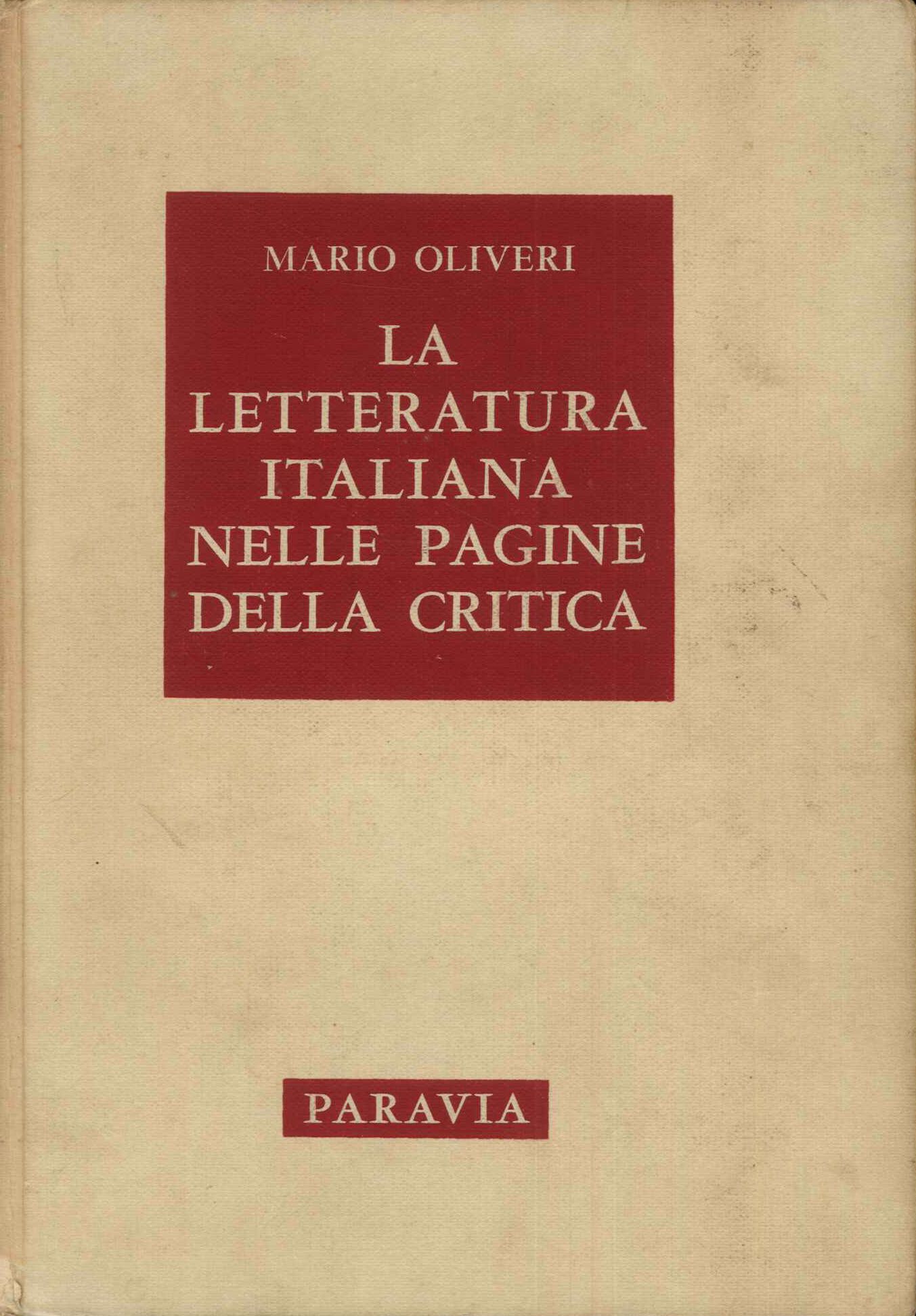 Letteratura italiana nelle pagine della critica