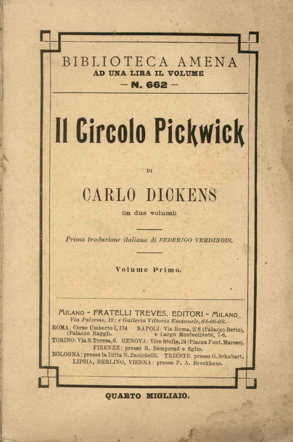 Circolo Pickwick 1° vol