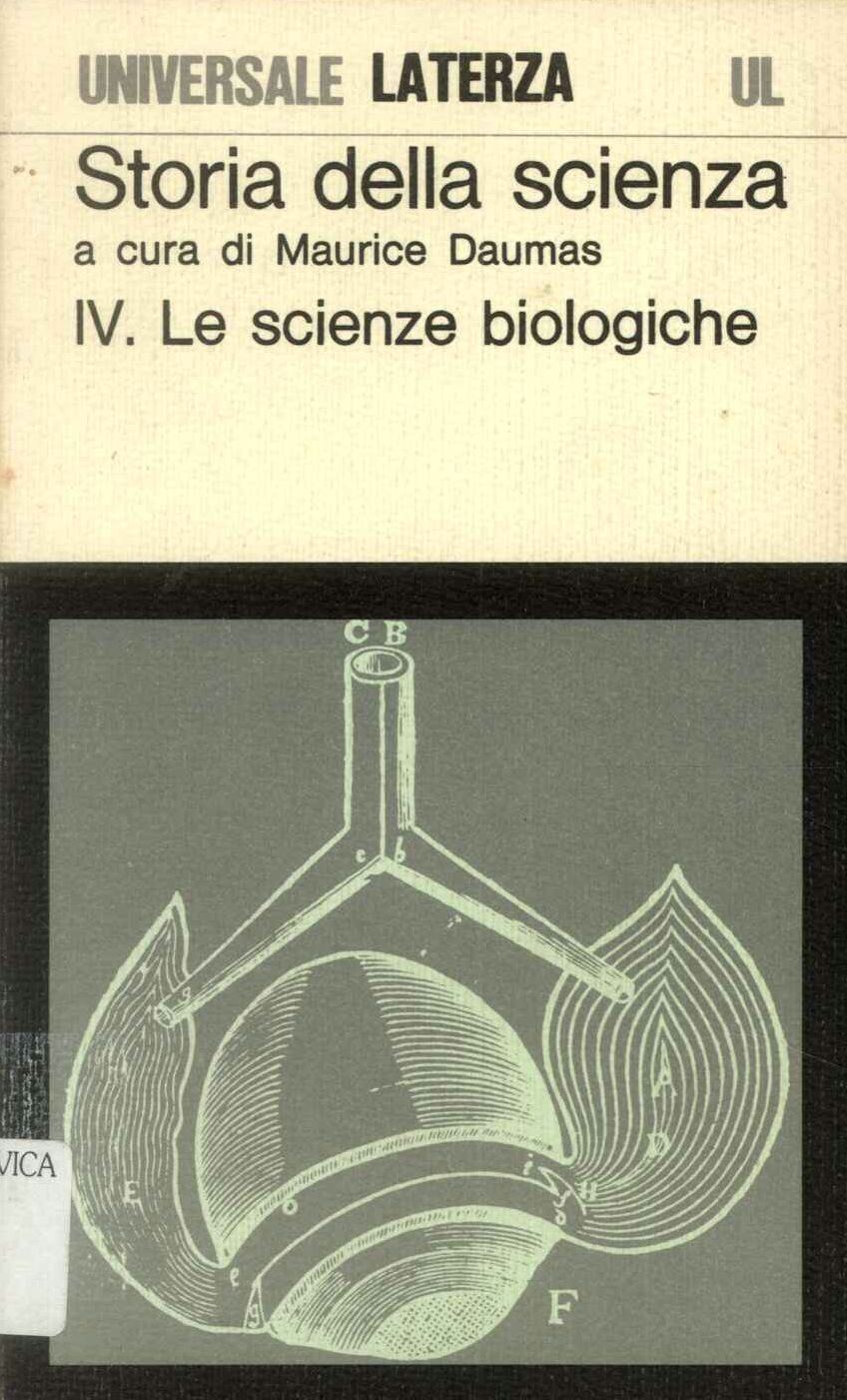 Storia della scienza IV°. Le scienze biologiche