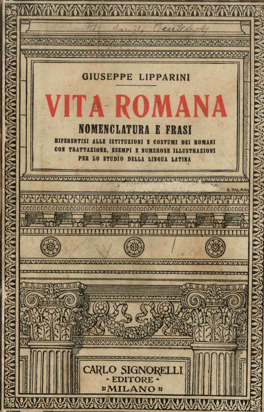 Vita romana nomenclatura e frasi