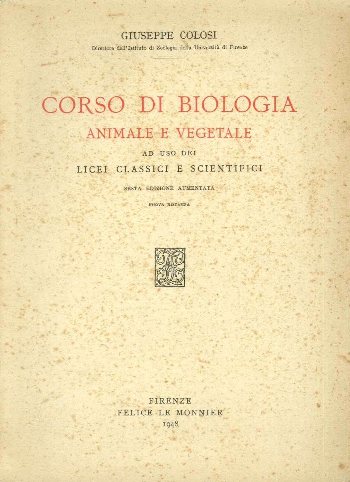 Corso di biologia animale e vegetale