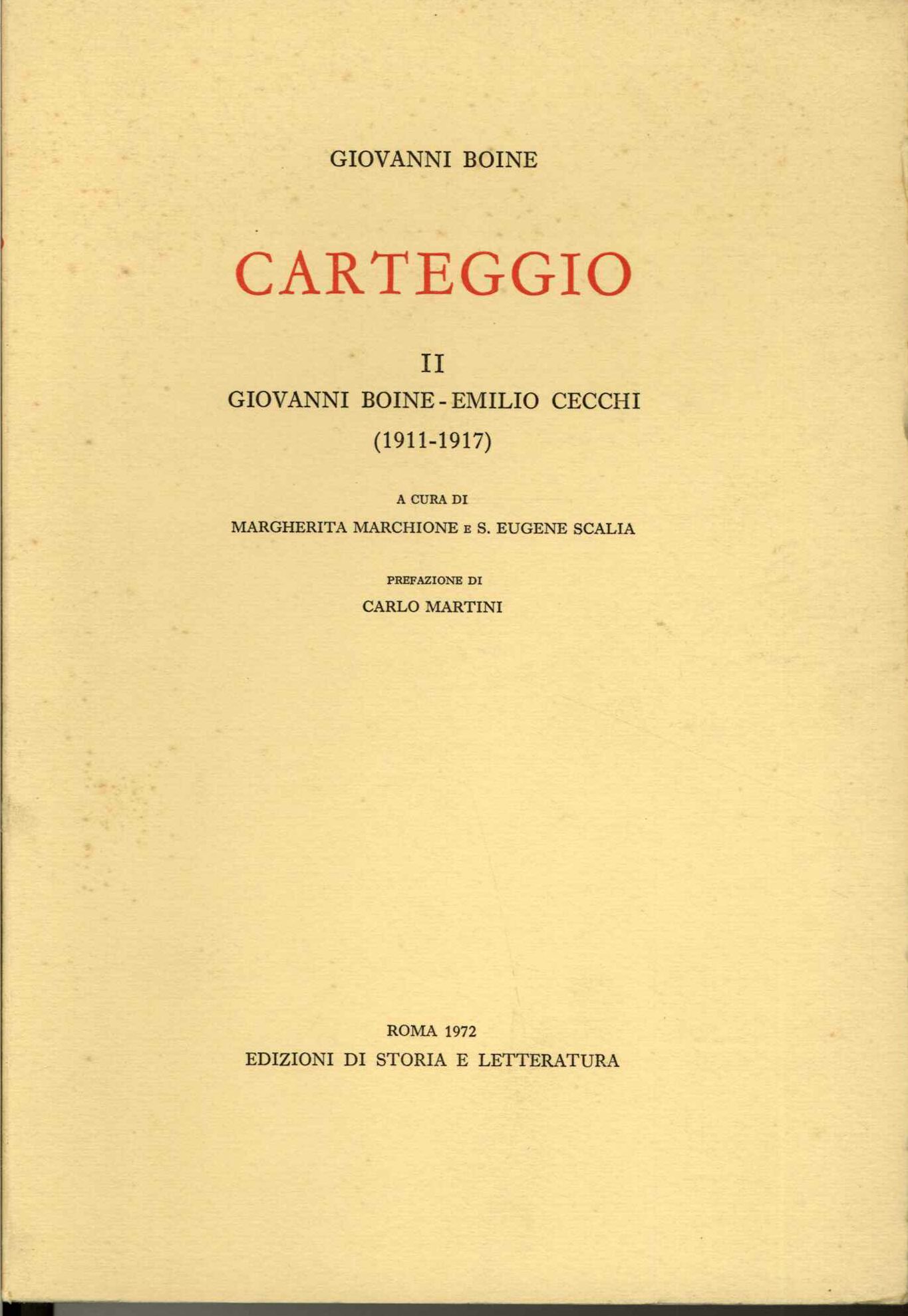 Carteggio I Giovanni Boine - Giuseppe Prezzolini (1908-1915)