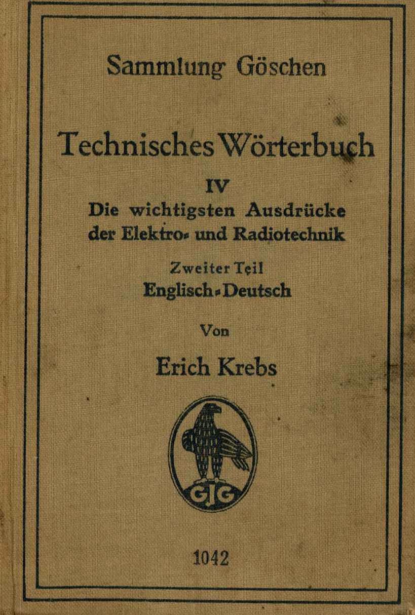 Technisches Worterbuch IV. english - Deutsch