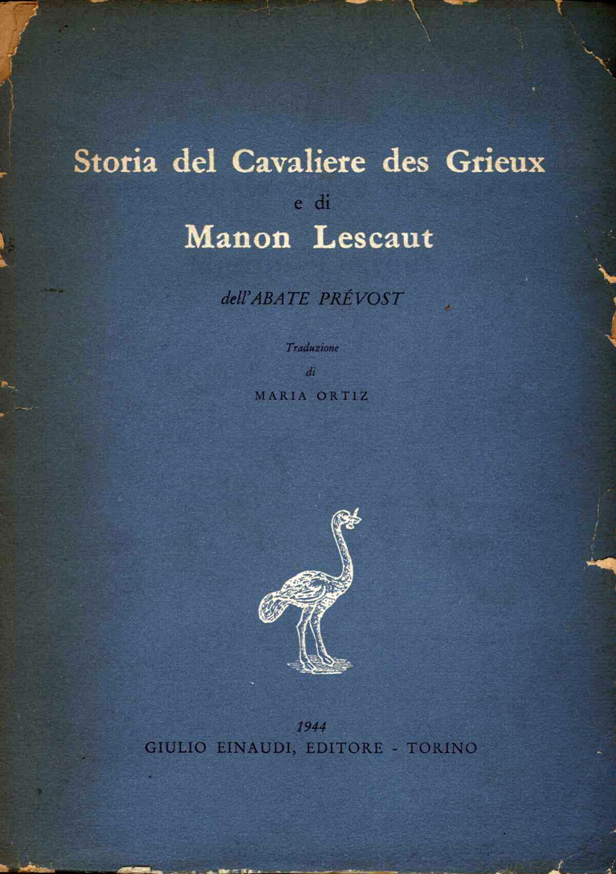Storia del Cavaliere des Grieux e di manon Lescaut